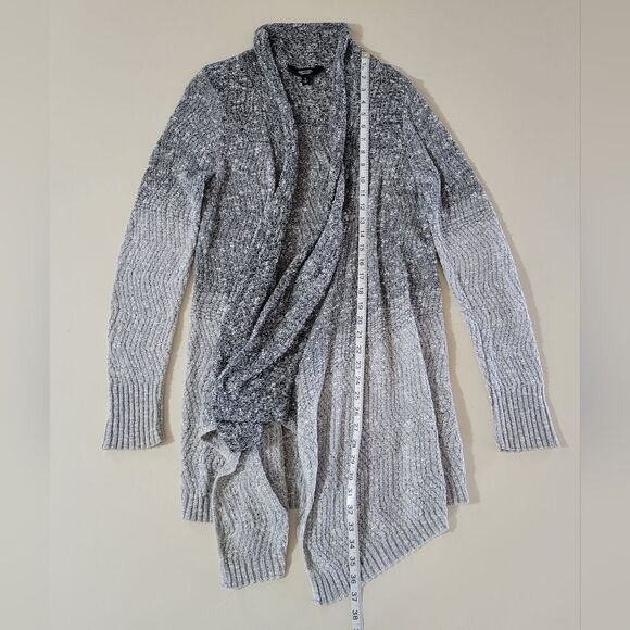 Simply Vera Vera Wang Black Ombre Waterfall Boucle Cardigan - Picture 6 of 15